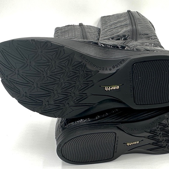 Kalso Earth Shiny Alligator Skin Pattern Boots size 6.5 Women black Mid-Calf - Picture 10 of 16